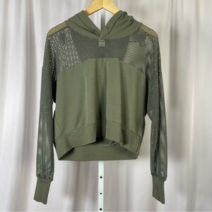 Cali Sport XL Mesh Workout Running Crop Hoodie Sweatshirt Hooded Gym Active